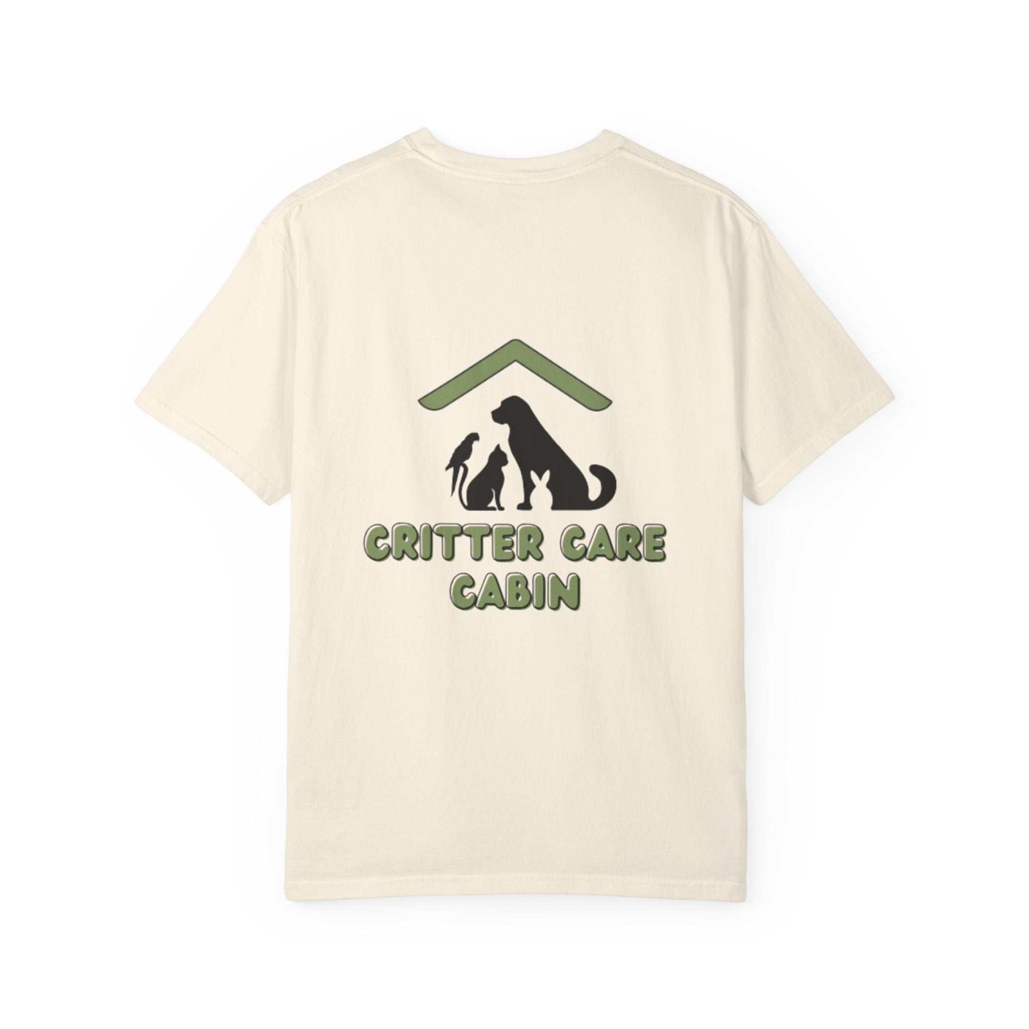 Critter Care Cabin T-Shirt — Pet Sitting & Animal Rescue Logo Tee