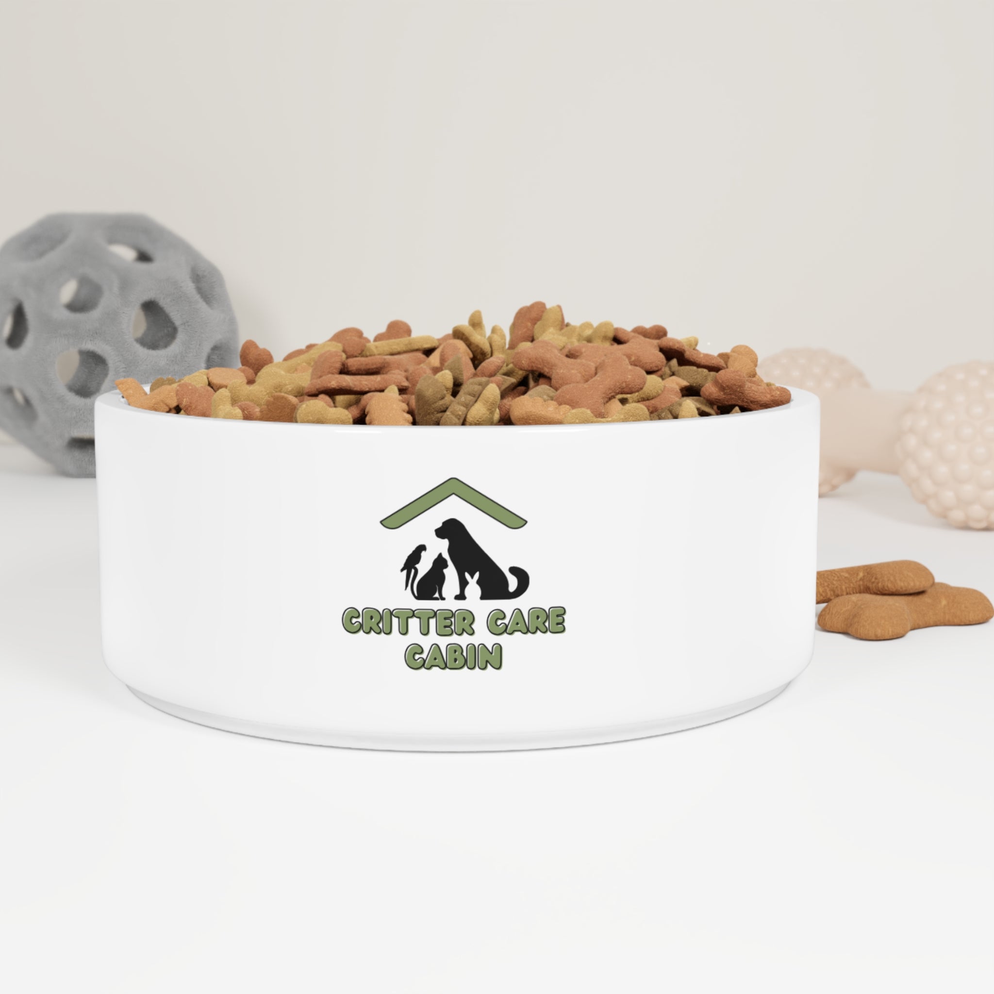 Ceramic Pet Bowl — Critter Care Cabin Logo Dog & Cat Feeder