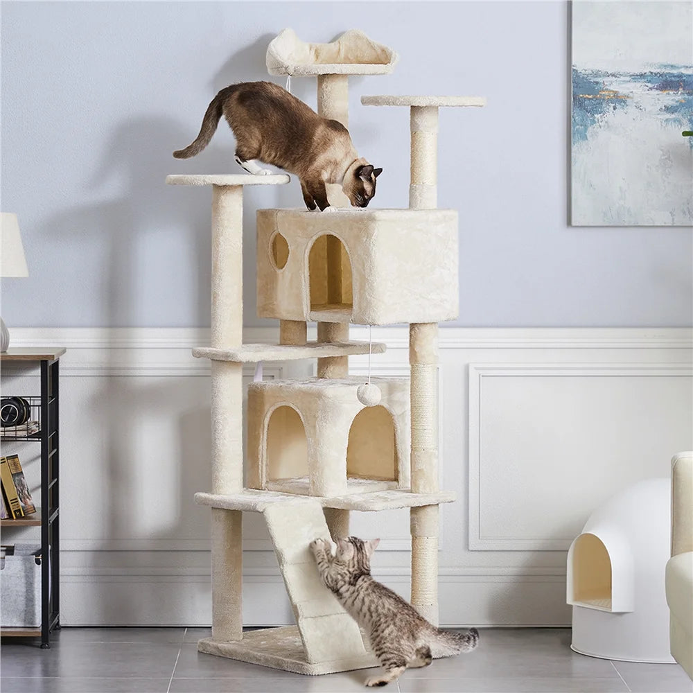 Ultimate 70" Double Condo Cat Tree – Scratching Posts & Comfort