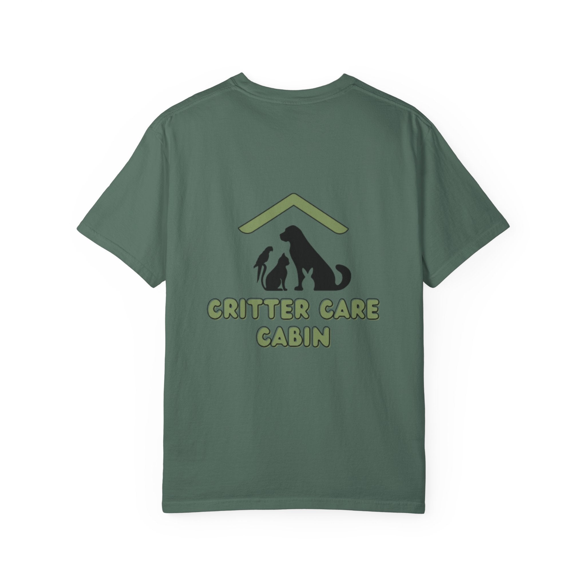 Critter Care Cabin T-Shirt — Pet Sitting & Animal Rescue Logo Tee