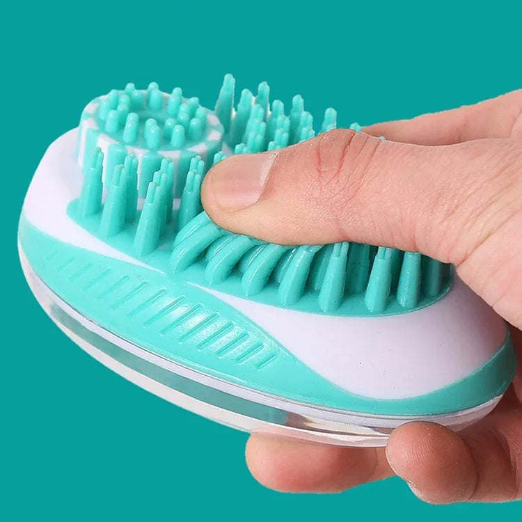 2-in-1 Pet Bath Brush – Silicone Grooming & Massage Comb