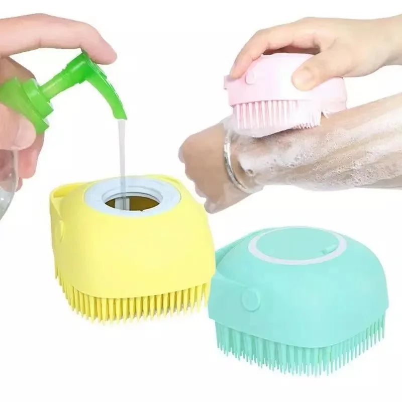 2-in-1 Pet Bath Brush – Silicone Grooming & Massage Comb