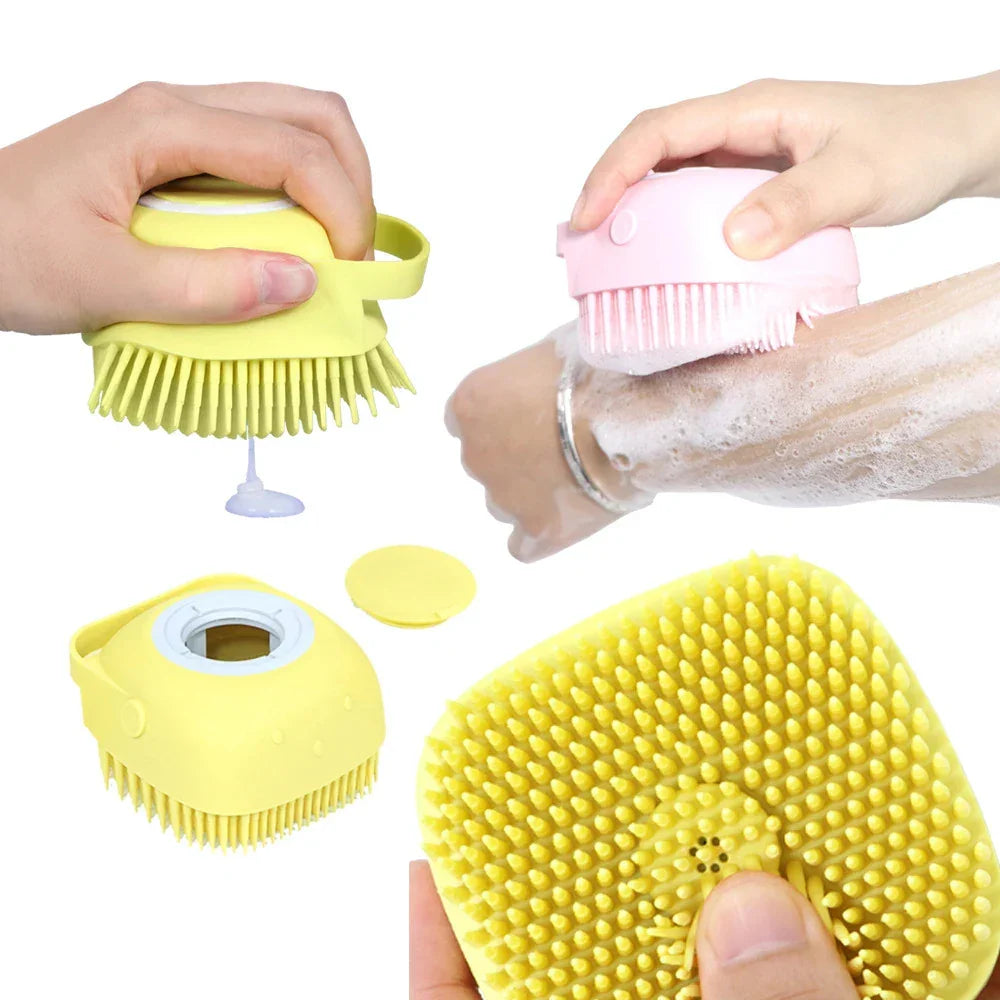 2-in-1 Pet Bath Brush – Silicone Grooming & Massage Comb