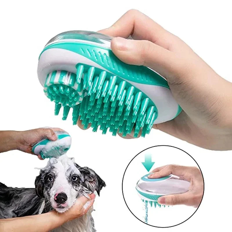 2-in-1 Pet Bath Brush – Silicone Grooming & Massage Comb