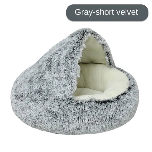 Plush Self-Warming Pet Bed – Cozy Dog & Cat Bed