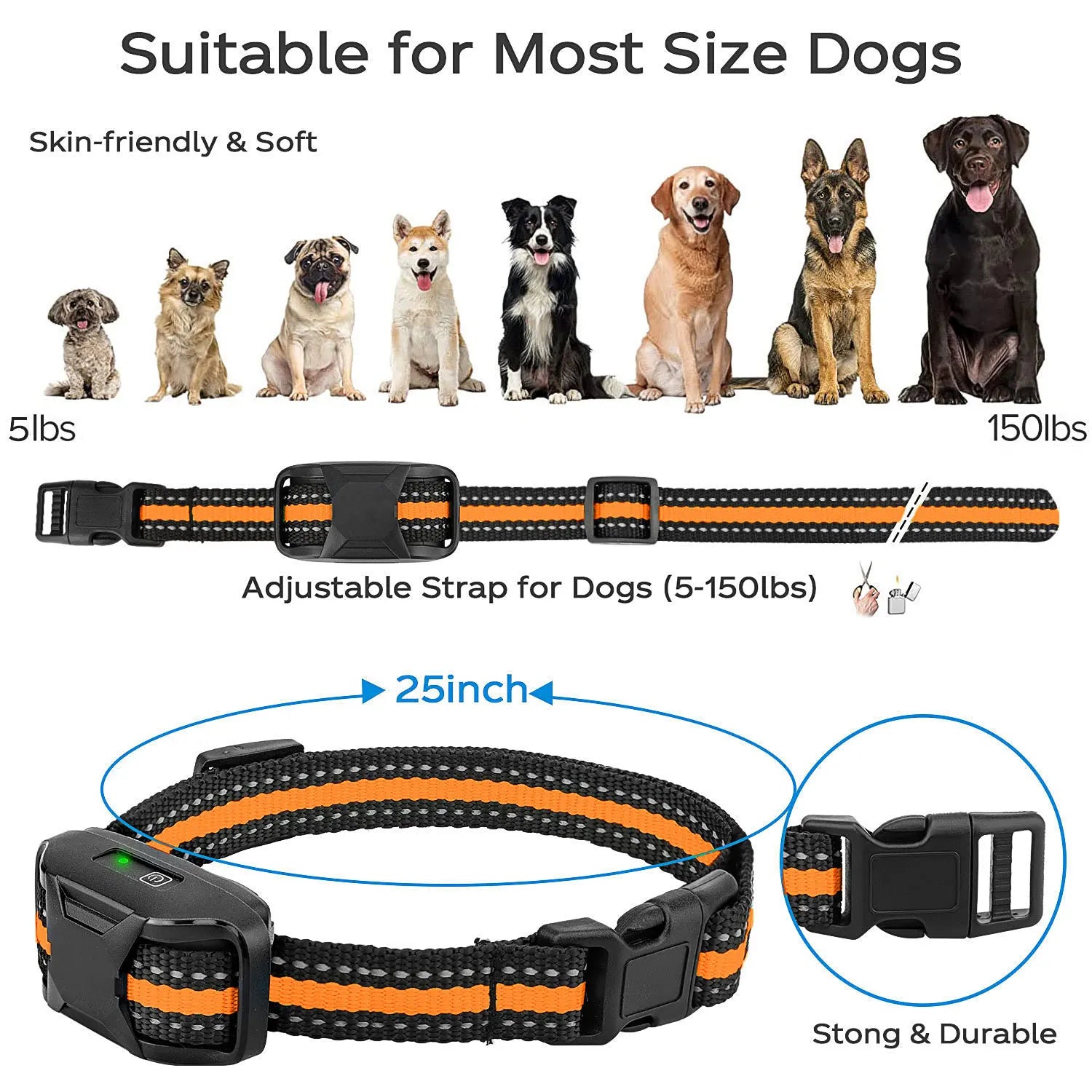 3300FT Electric Dog Training Collar – Waterproof Shock & Vibration Trainer