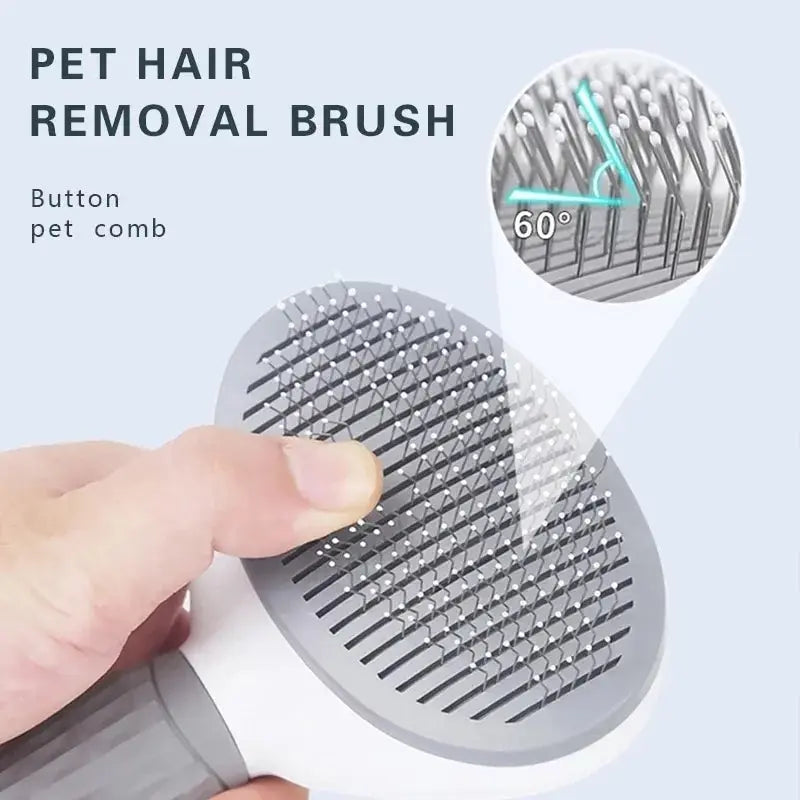 Self-Cleaning Pet Hair Remover – Grooming Comb for Dogs & Cats