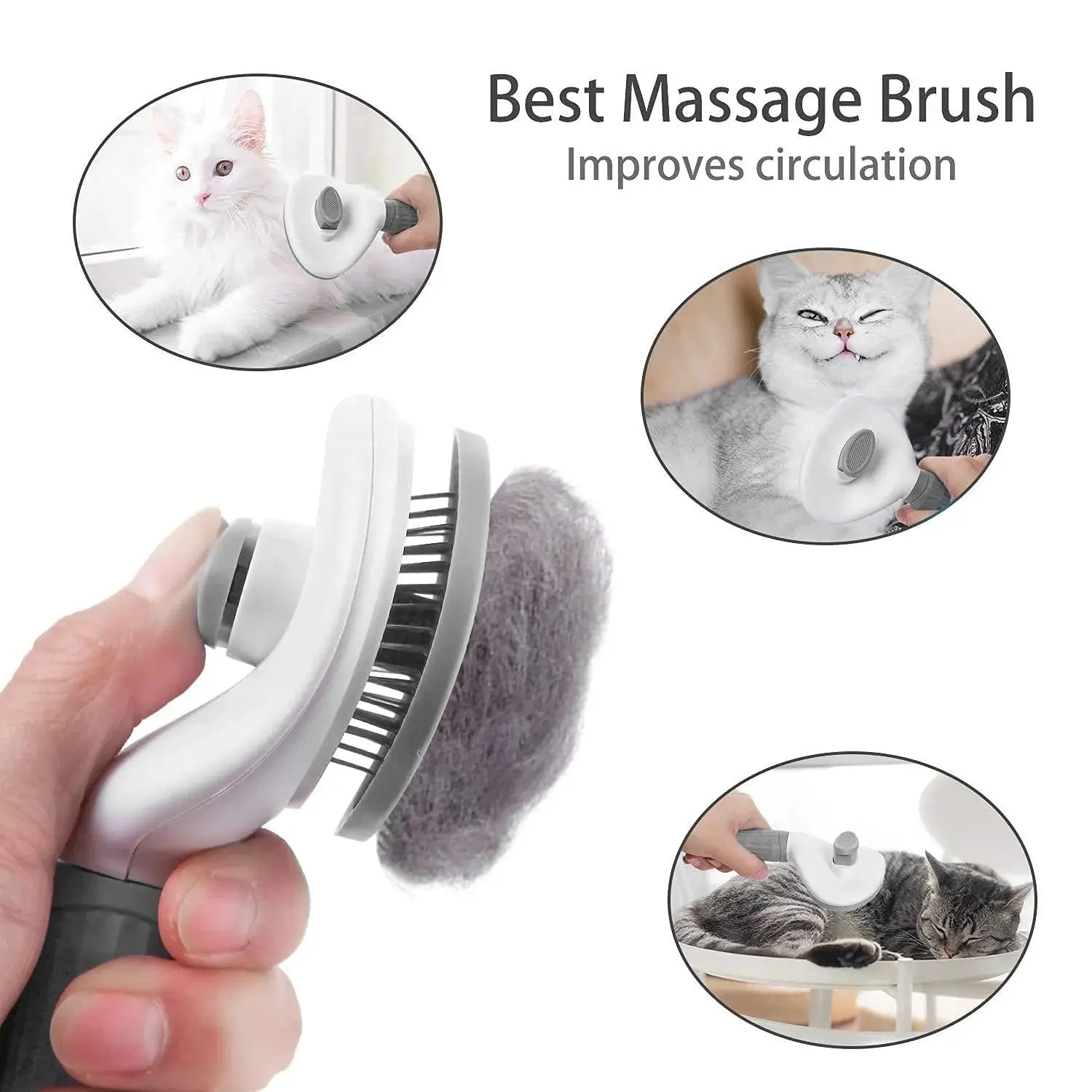 Self-Cleaning Pet Hair Remover – Grooming Comb for Dogs & Cats
