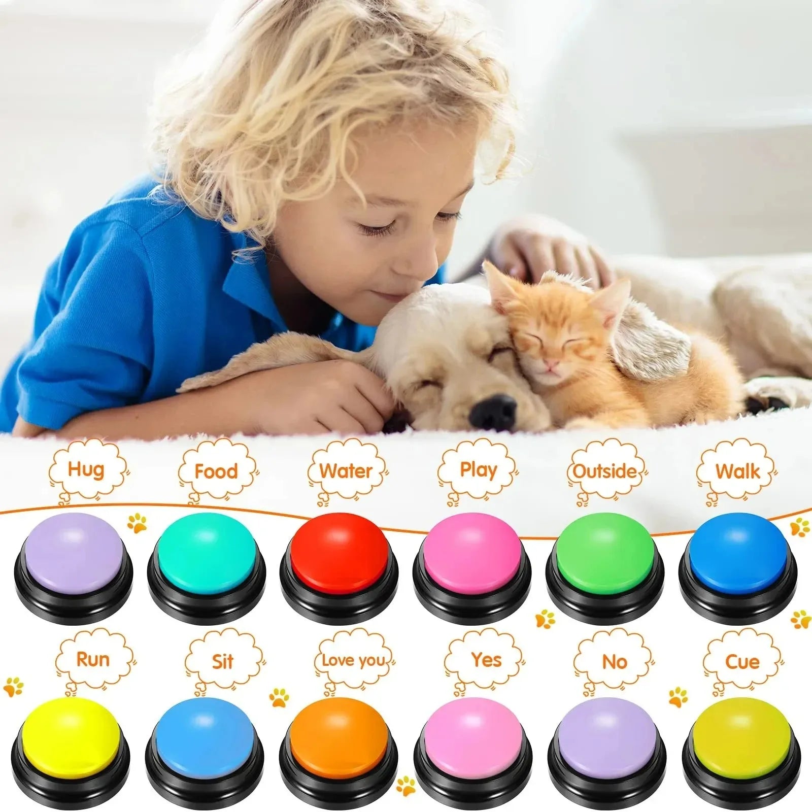 Dog Communication Buttons – Voice Recording & Playback Trainer