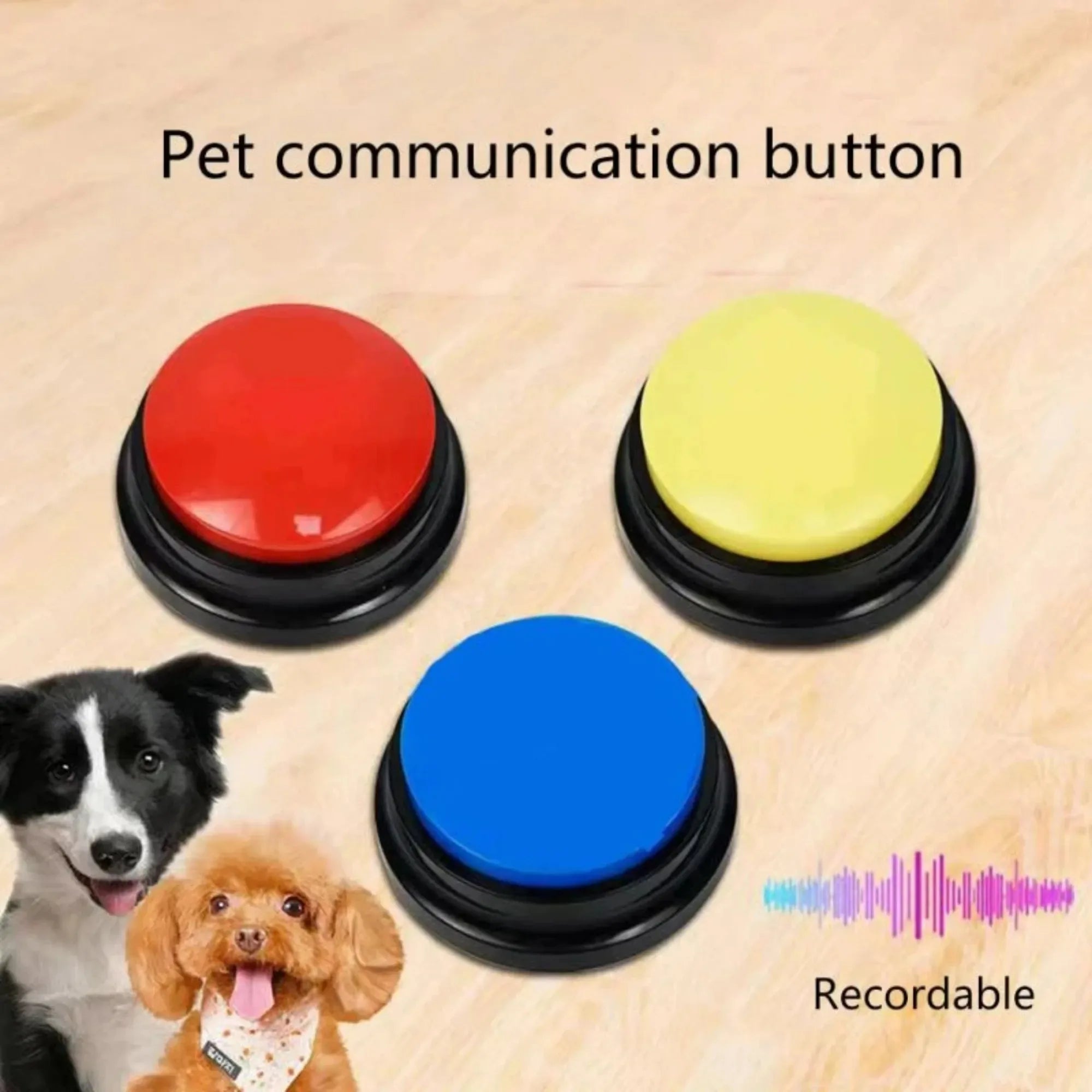 Dog Communication Buttons – Voice Recording & Playback Trainer