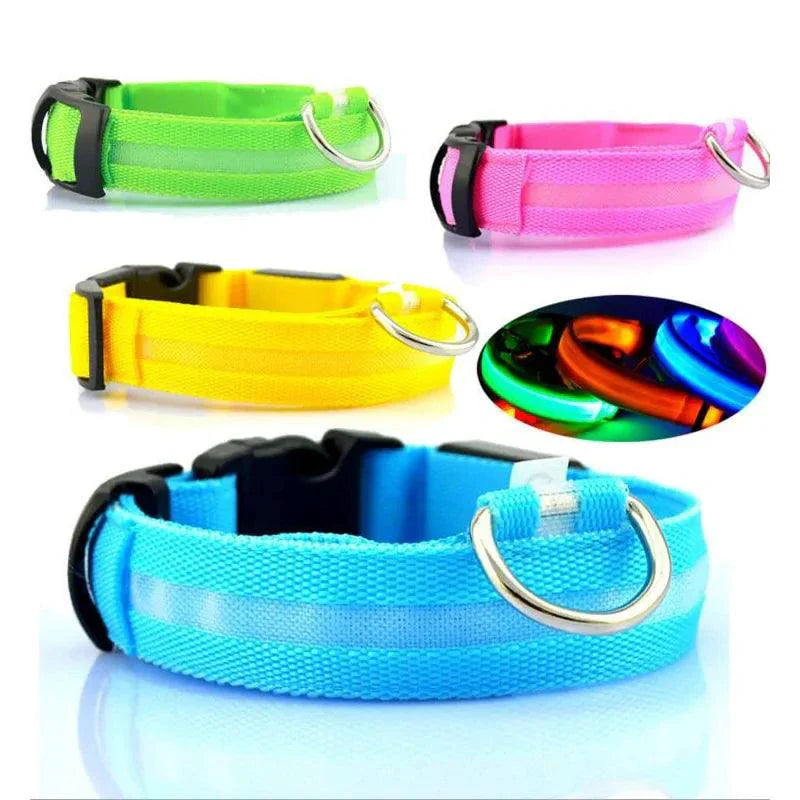 Glowing Night Safety Pet Collar – LED Visibility for Dogs & Cats