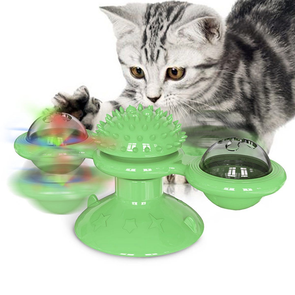 Windmill Rotating Suction Cup – Spinning Cat Toy