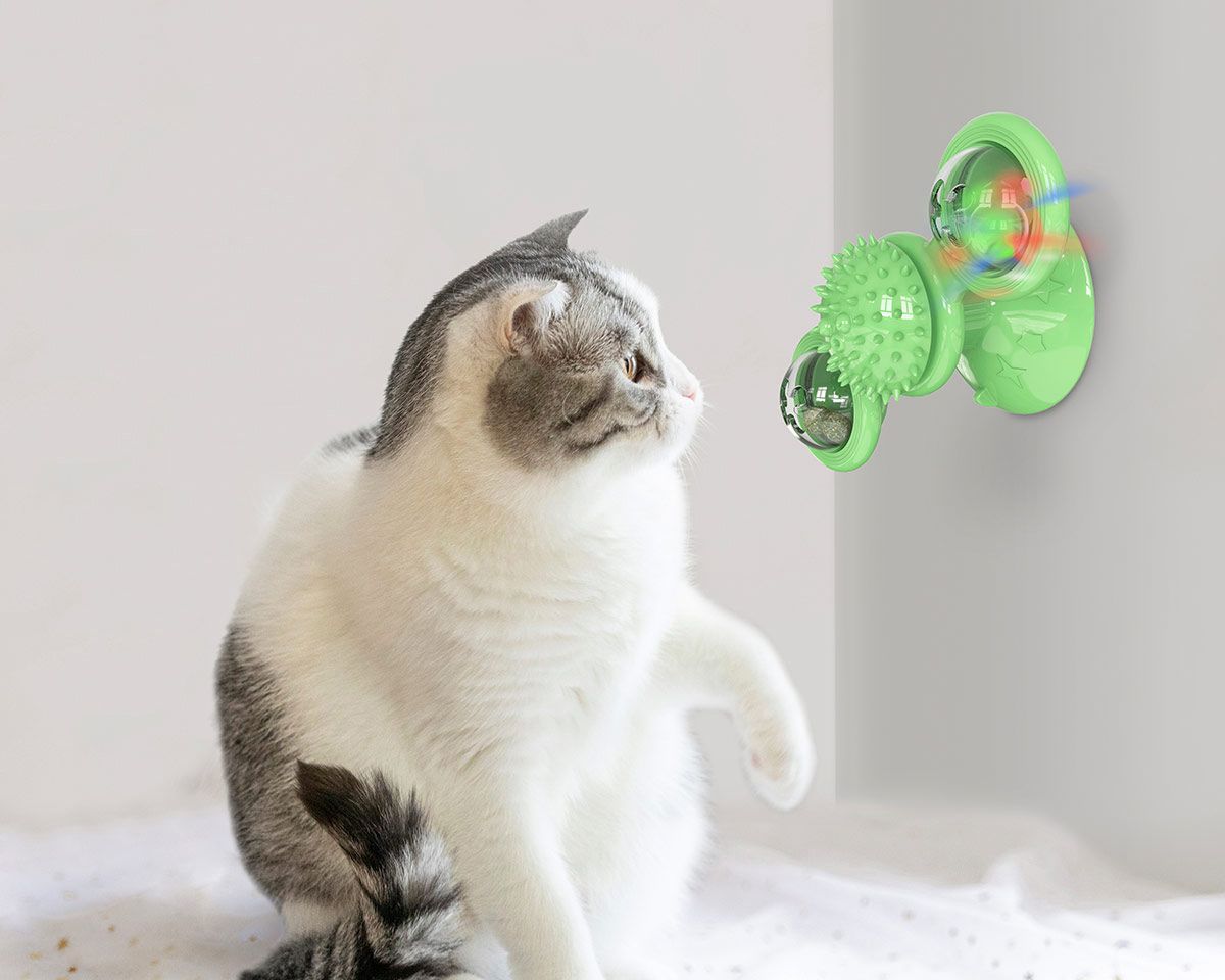 Windmill Rotating Suction Cup – Spinning Cat Toy