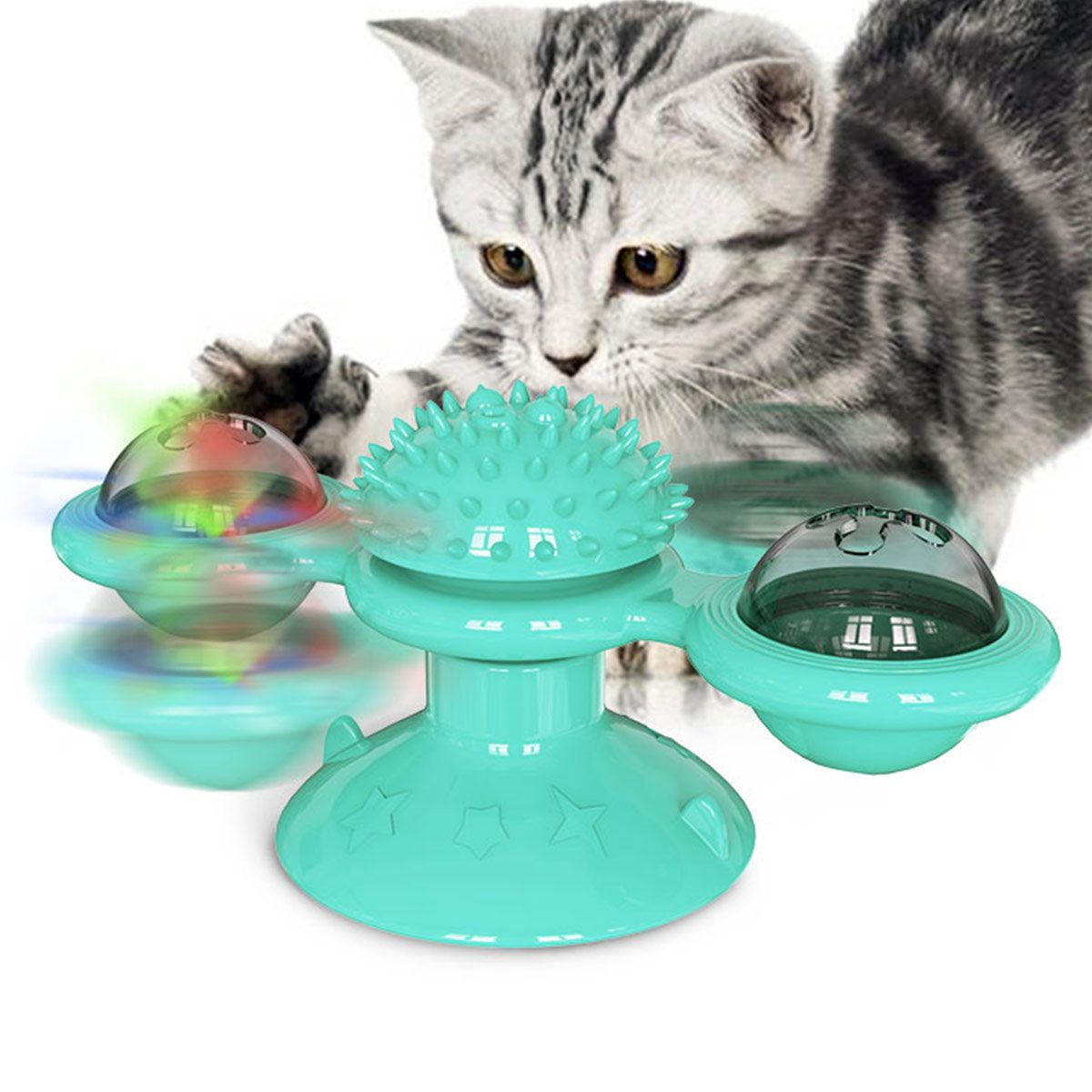 Windmill Rotating Suction Cup – Spinning Cat Toy