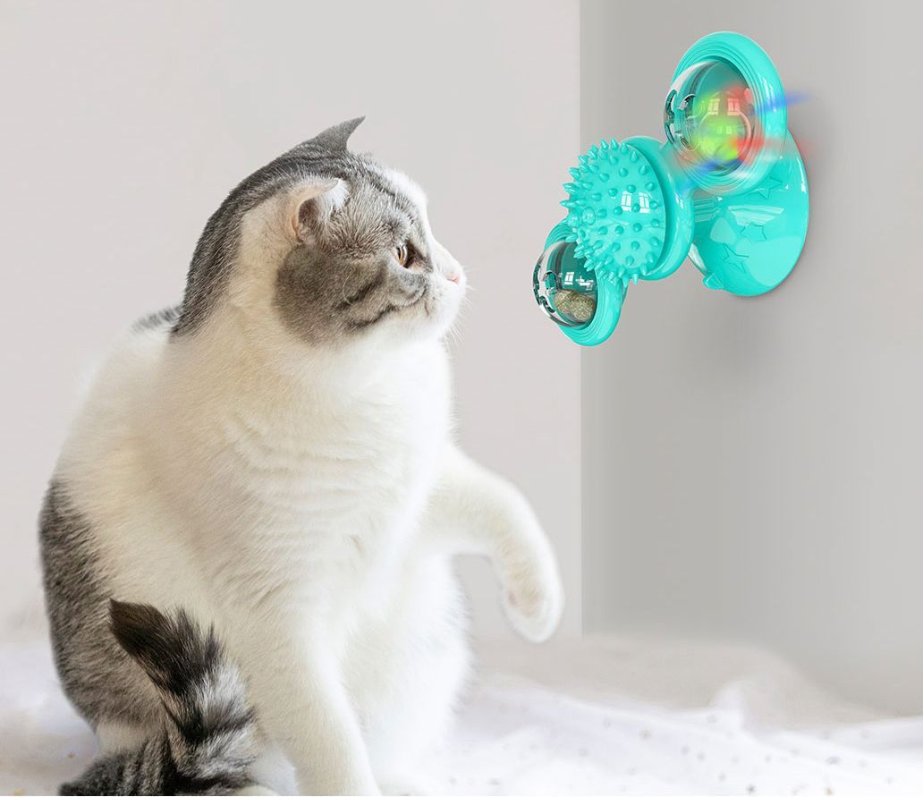 Windmill Rotating Suction Cup – Spinning Cat Toy