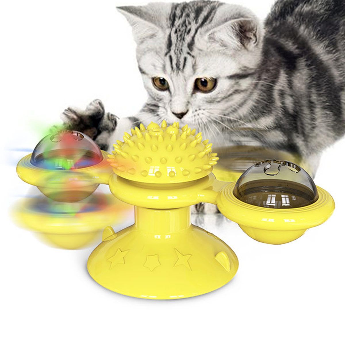 Windmill Rotating Suction Cup – Spinning Cat Toy